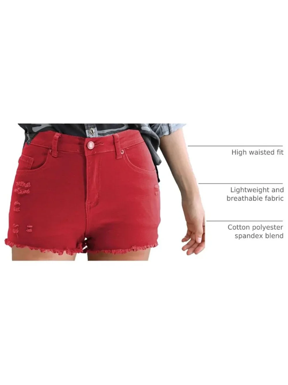 High-Waisted Ripped Denim Jean Shorts for Women - Summer Casual Style